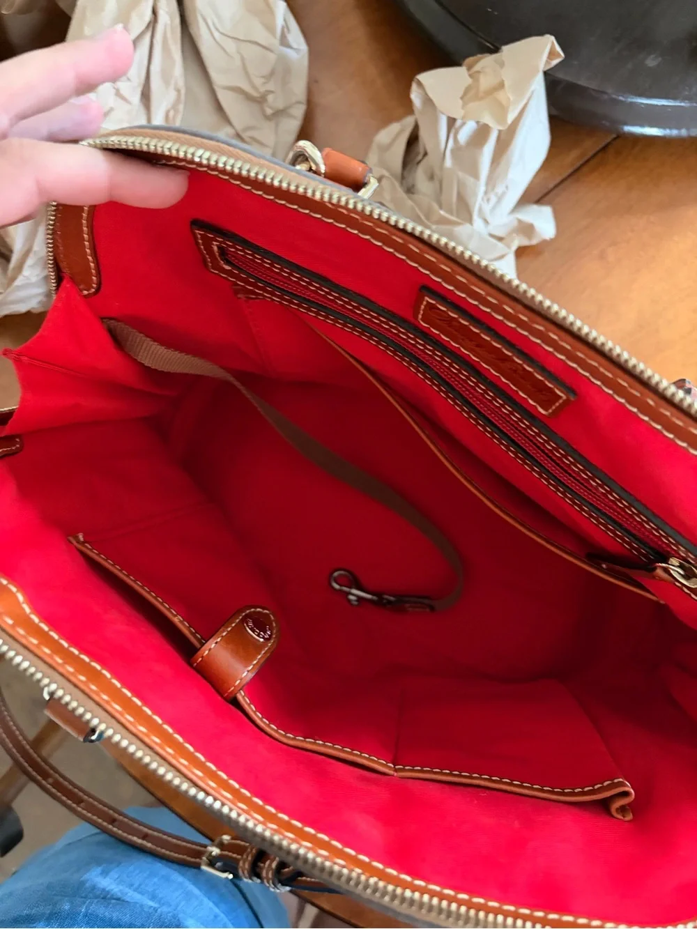 Dooney and Bourke Zip Satchel in Elephant - Perfect Condition!